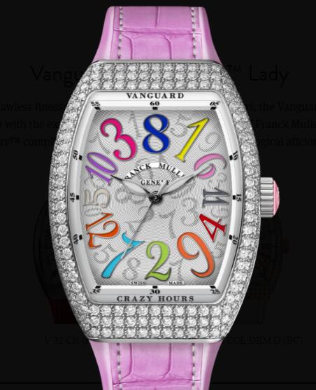 Buy Franck Muller Vanguard Crazy Hours Lady Replica Watch for sale Cheap Price V 35 CH COL DRM D (RS)